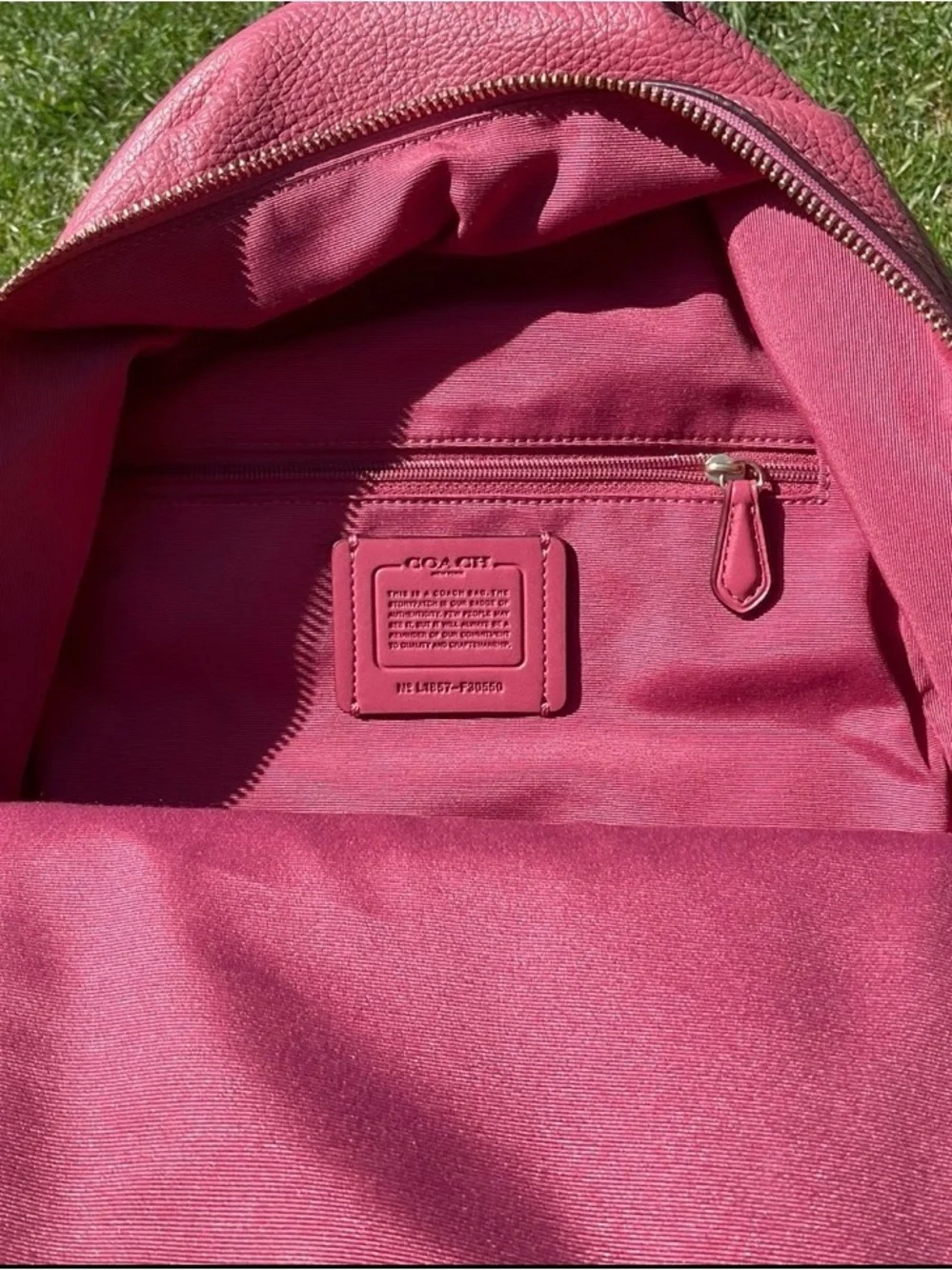Coach Pink Pebbled Leather Mini Backpack with Gold Hardware